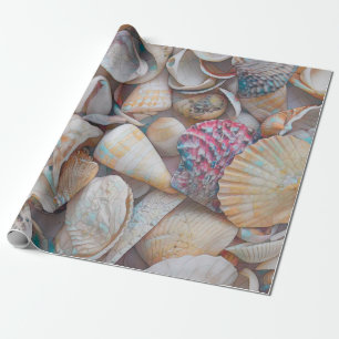 Papier Cadeau Coquillages Ocean Beach Mosaic Art Découpage