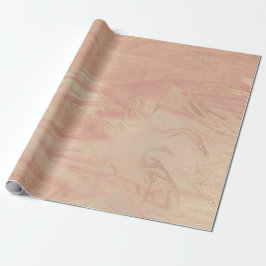 Papier Cadeau Corail Pêche Candy Marbre Métal Métal brillant