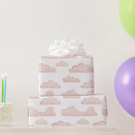 Papier Cadeau Coral Dreamtime Aquarelle Nuages Enveloppement Pap