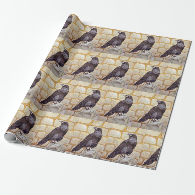 Papier Cadeau Corbeau (Déroulé)