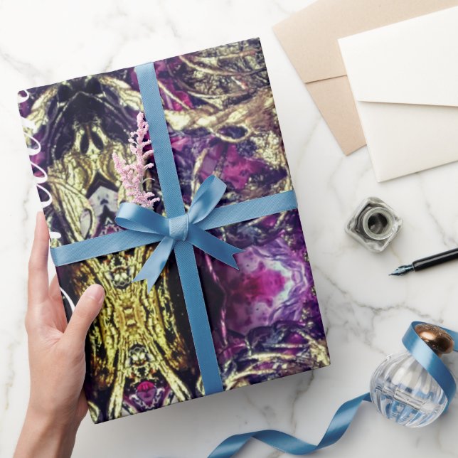 Papier Cadeau Cordes Abstraites en noir et or (Cadeaux)