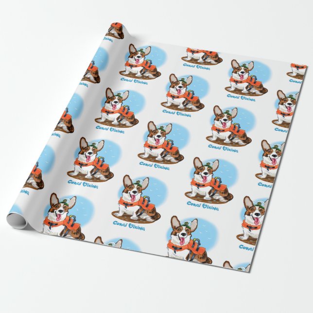 Papier Cadeau Corgi d'été (Déroulé)