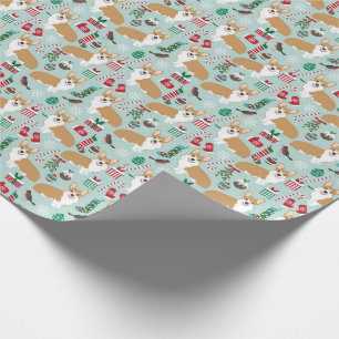 Papier Cadeau corgi noël papier xmas cadeau