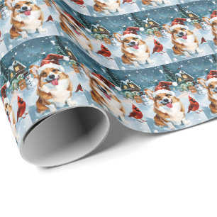 Papier Cadeau Corgi Winter Wonderland Christmas Joy