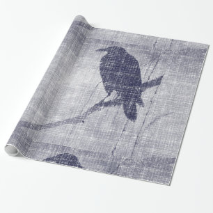 Papier Cadeau Corneille sur une branche de saule