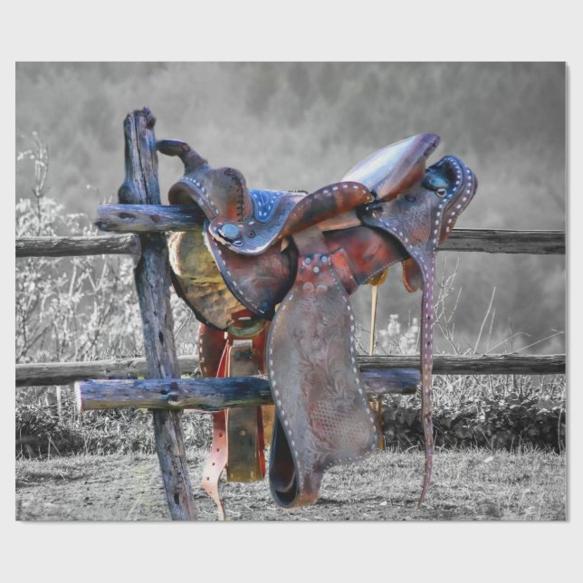 Papier Cadeau Corral Fence Western (Plat)