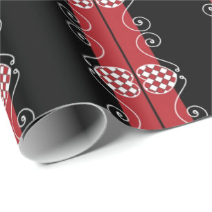 Papier Cadeau CORRESPONDANCES : Valentine Heart check WrappingPa