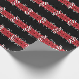 Papier Cadeau CORRESPONDANCES : Valentine Heart check WrappingPa