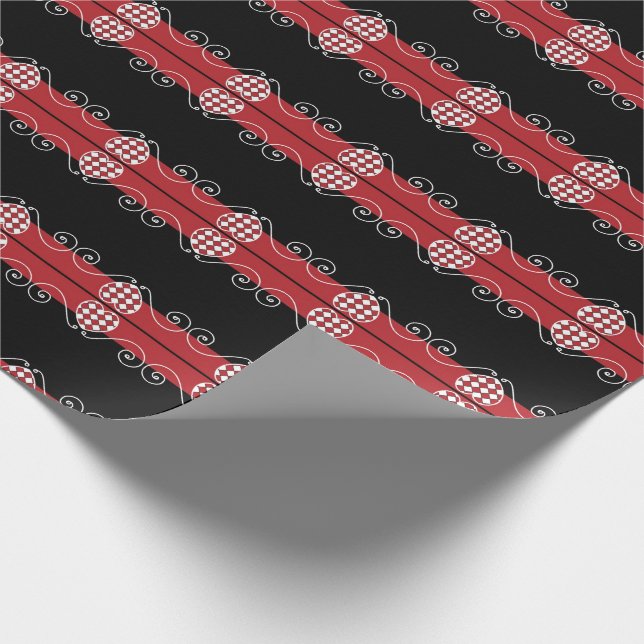 Papier Cadeau CORRESPONDANCES : Valentine Heart check WrappingPa (Coin)