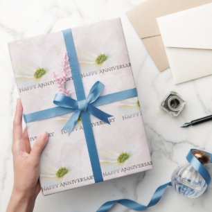 Papier Cadeau Cosmos Anniversaire Sur Blush Pink