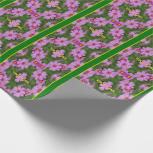 Papier Cadeau Cosmos rose Fleurs de marguerite Nature personnali