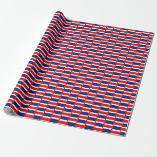 Papier Cadeau Costa Rica Drapeau Honeycomb Papier à envelopper