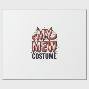 Papier Cadeau Costume de chat mignon d'Halloween Design vintage_
