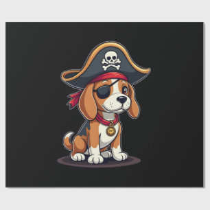 Papier Cadeau Costume de pirate Beagle Drapeau Jolly Roger Crâne
