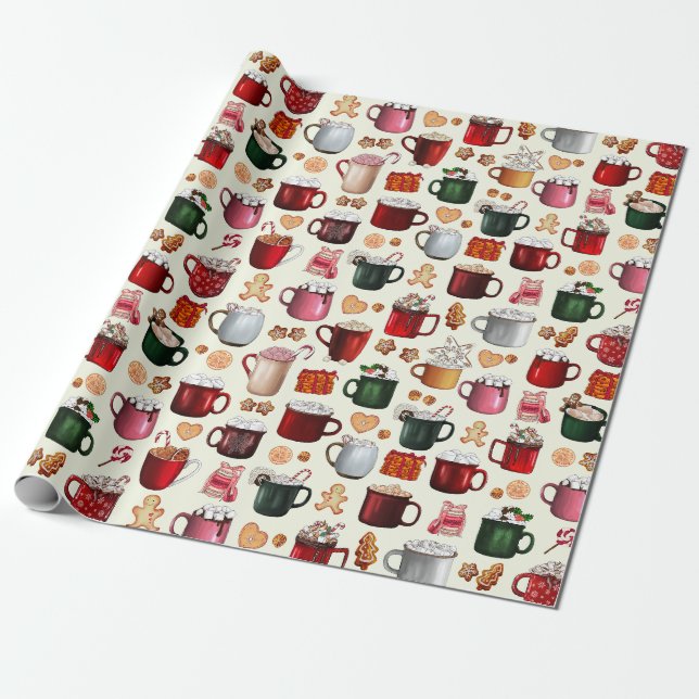 Papier Cadeau Cosy cacao chaud Cabine et soins d'hiver (Déroulé)