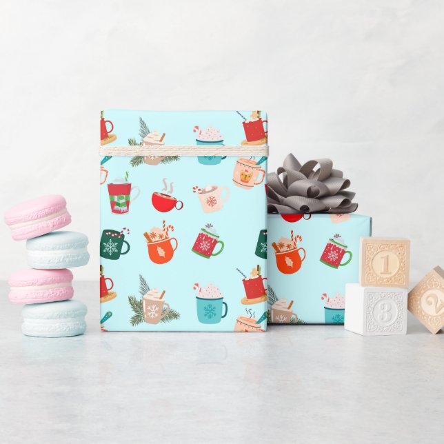 Papier Cadeau Cosy chocolat chaud latte d'hiver chocolat festif  (Baby Shower)