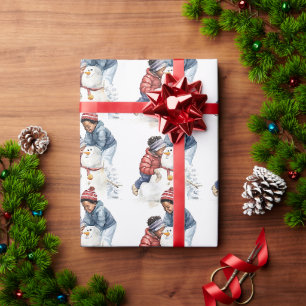 Papier Cadeau Cosy Christmas Snowman