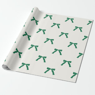 Papier Cadeau côtelettes de ruban vert baies sur la crème fêtes 