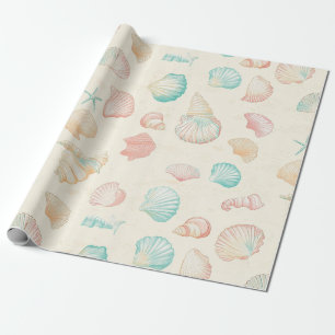 Papier Cadeau Côtière rustique - Coquillages, Starfish, Reef (22