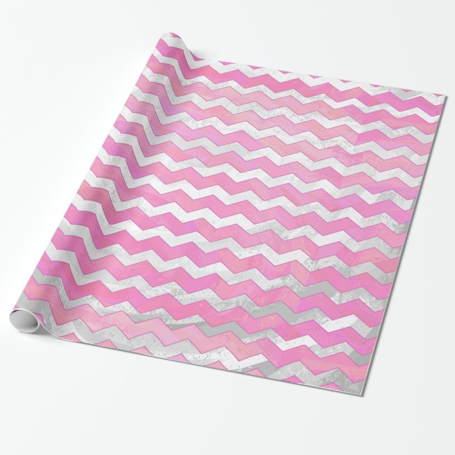 Papier Cadeau Coton Candy Chevon Motif (Déroulé)
