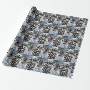 Papier Cadeau Coton De Tulear Chien équitation Moto Noël