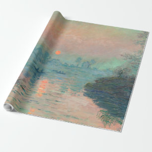 Papier Cadeau Coucher de soleil de Monet sur la Seine Impression