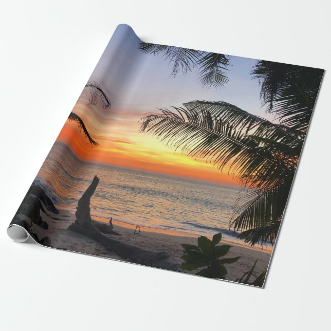 Papier Cadeau Coucher de soleil paisible sur Hawaiian Tropical I (Déroulé)