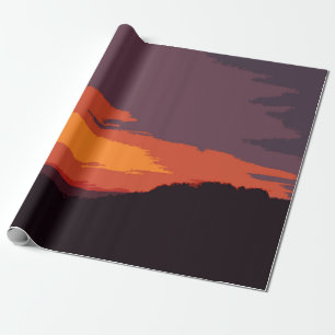 Papier Cadeau Coucher de soleil simplifié
