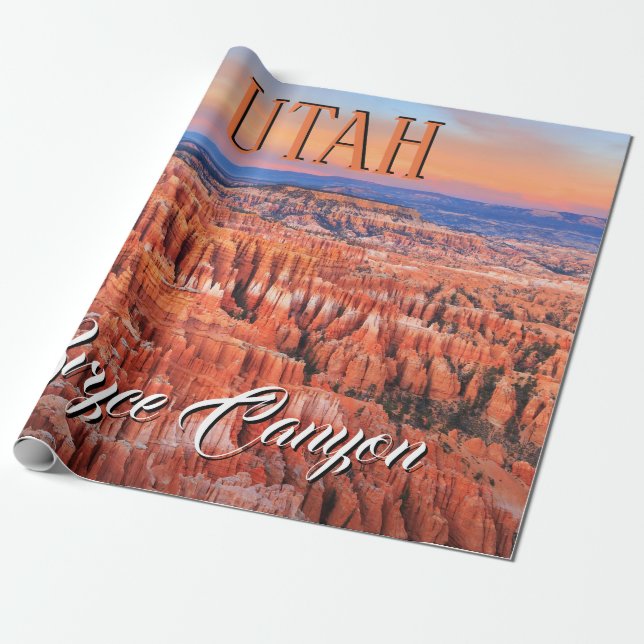 Papier Cadeau Coucher du soleil de l'Utah de canyon de Bryce (Déroulé)