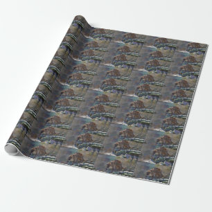 Papier Cadeau Cougar Mountain Lion Big Cat Peinture IV
