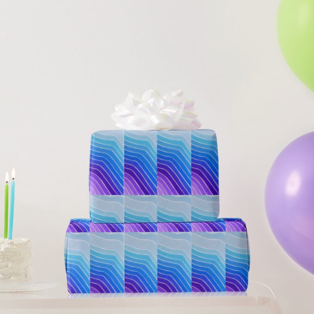 Papier cadeau couleur aquarelle bleu Ombre (Cadeaux de fête)