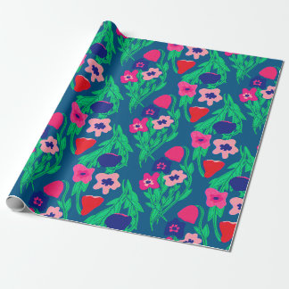 Papier Cadeau Couleur de fleurs d'impression Riso