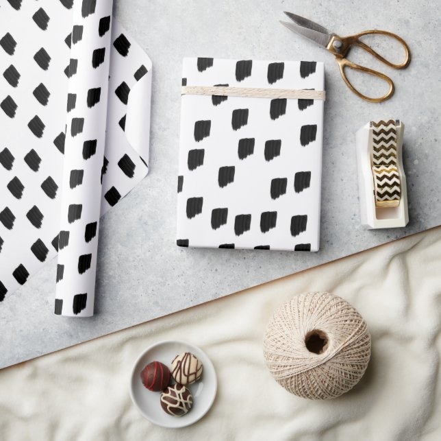 Papier Cadeau Couleur d'eau noir et blanc (Artisanat)