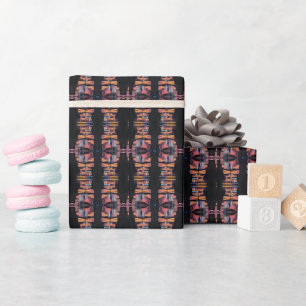 Papier Cadeau Couleur funky Art Collage Tendances funky