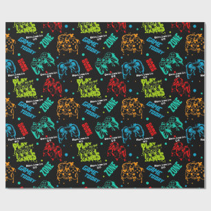 Papier Cadeau Couleur Personnalisé Joueurs Abstraits Garçon fête