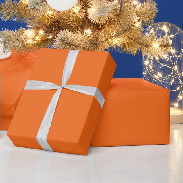 Papier Cadeau Couleur solide de tigre orange (Vacances)