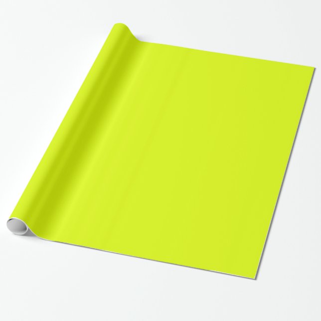 Papier Cadeau couleur solide jaune fluorescent (Déroulé)