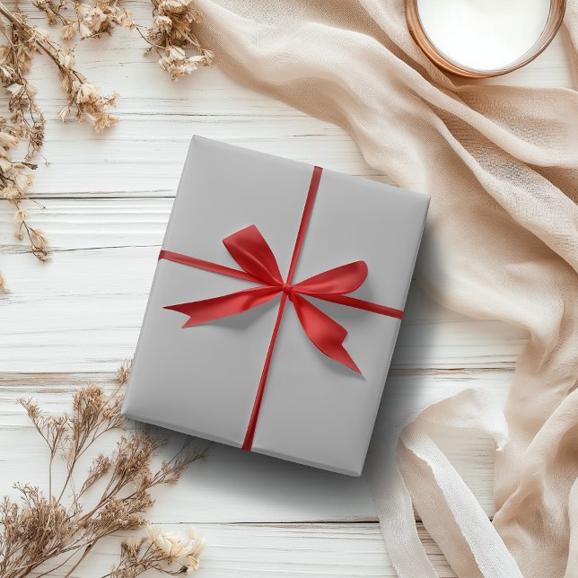 Papier Cadeau Couleur solide métallique argenté | Classique | Él (Créateur téléchargé)