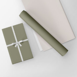 Papier Cadeau Couleur solide minimaliste Terre vert olive