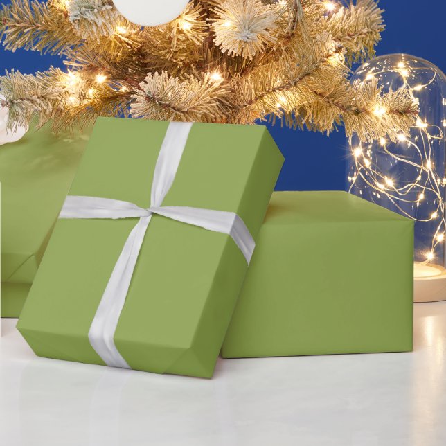 Papier Cadeau Couleur solide verte à citron vert moyen (Vacances)