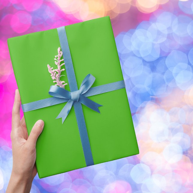 Papier Cadeau Couleur solide verte Kelly (Créateur téléchargé)