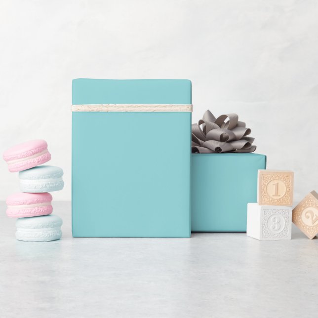 Papier Cadeau Couleur uni Aqua Splash bleu (Baby Shower)