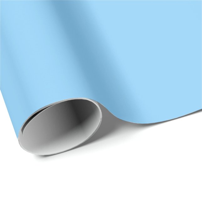 Papier Cadeau Couleur uni bleu ciel clair | Classique | Élégant (Coin rond)