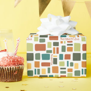Papier Cadeau Couleurs Chaudes Chaudes Carrés et rectangles