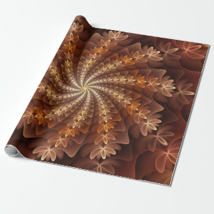 Papier Cadeau Couleurs chaudes, Trippy Moderne Motif d'art fract