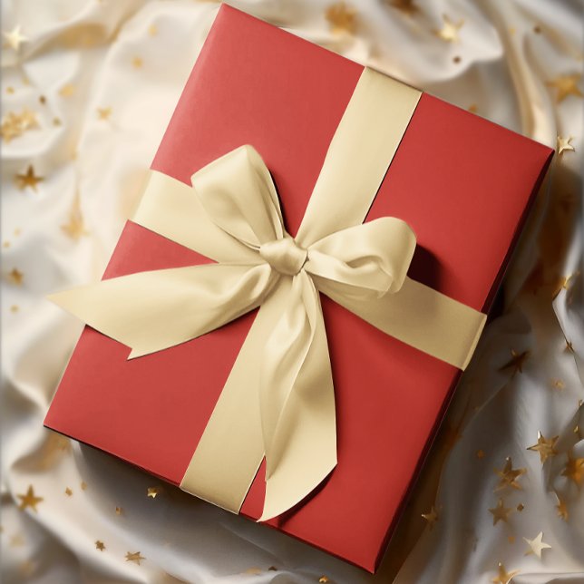 Papier Cadeau Couleurs classiques - Rouge clair - Rouleau solide (Créateur téléchargé)