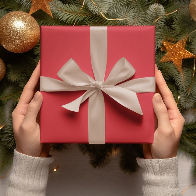 Papier Cadeau Couleurs de tendance - Couleur rouge vif - Rouleau (Créateur téléchargé)