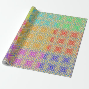 Papier Cadeau Couleurs Du Motif Diamant Alternative Rainbow