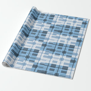 Papier Cadeau Couleurs du Motif géométrique sophistiqué bleu