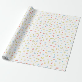 Papier Cadeau Couleurs primaires Confetti Papier d'enveloppement